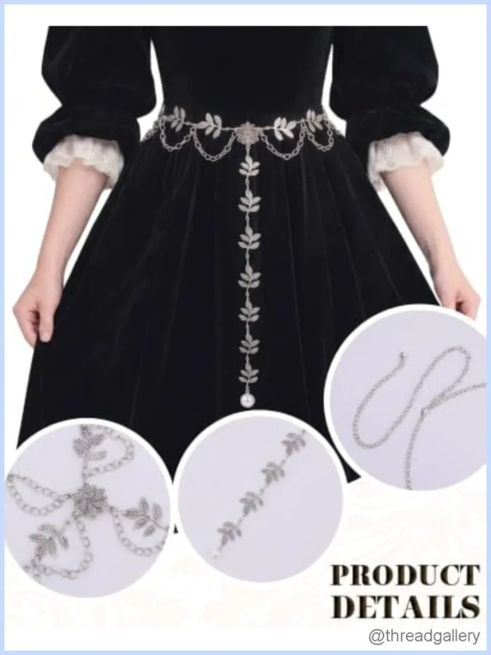 Women's Leaf Waist Chain Belt with Tassel Adjustable Alloy